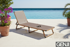 Alüminyum Katlanır Şezlong I TEAK & Gold Black File