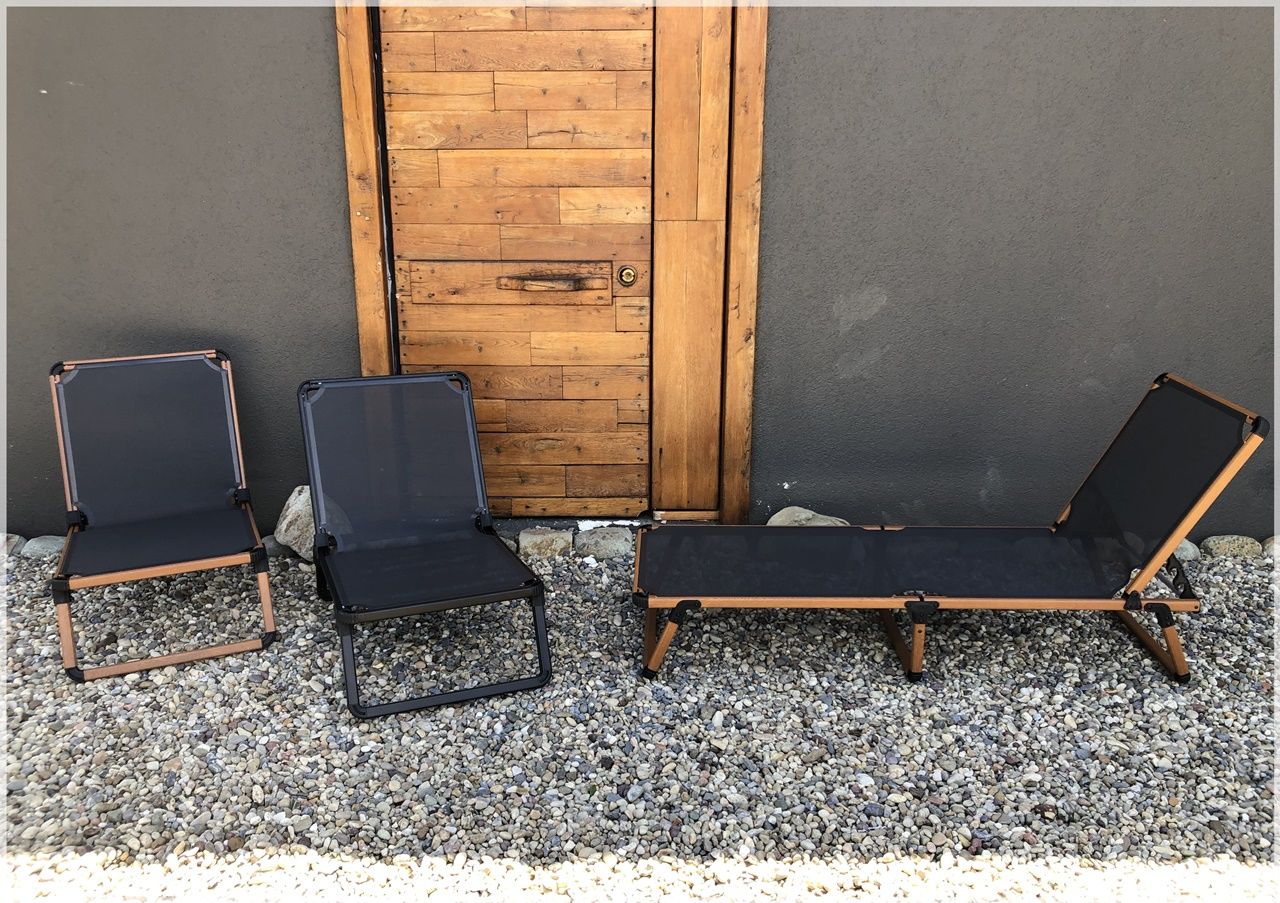 Alüminyum Katlanır Şezlong I Black in TEAK